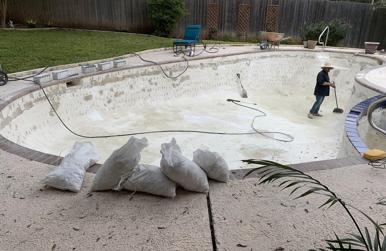 Pool drained and prepped for resurfacing